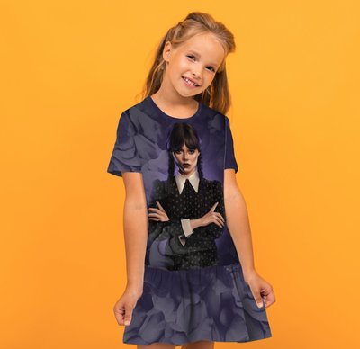 Плаття з воланом Венсдей Аддамс Wednesday Addams Дитячі і дорослі розміри. 1753028330 фото