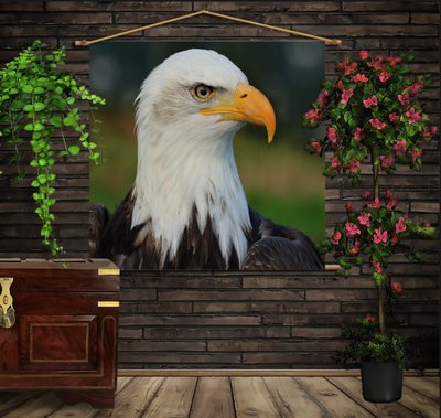 Мобільна картина-постер (гобелен)на тканині з 3D з принтом Big Face Eagle 1282126046 фото