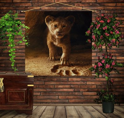 Мобільна картина-постер (гобелен)на тканині з 3D з принтом Сімба Король Лев 1280153824 фото