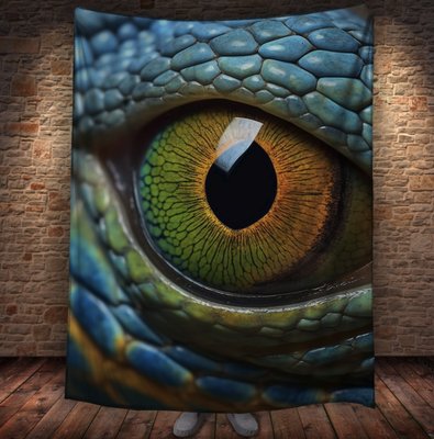 Плед з 3D принтом Око Дракона - Барвисте око дракона 2033382645 фото