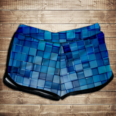 Шорти 3D принт жіночі-Блакитні кубики 1238190305 фото