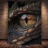 Плед з 3D принтом Око Дракона - Золотий дракон. Погляд 2033382646 фото