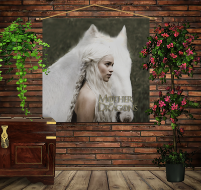 Мобільна картина-постер (гобелен)на тканині з 3D з принтом Дейнеріс/Game of Thrones 1282144386 фото