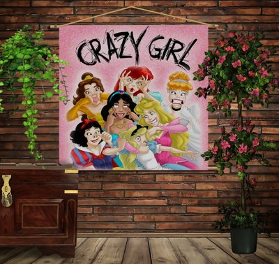 Мобільна картина-постер (гобелен)на тканині з 3D з принтом Crazy princess 1280774941 фото