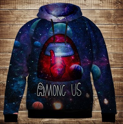 Hoodie with 3D print Among Us Face Adult and Children's sizes