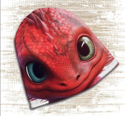 Шапка з 3D принтом - Червоний дракончик, обличча. Всі розміри, всі сезони. 2048853020 фото