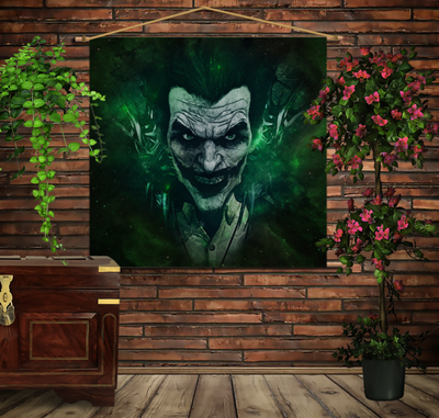 Мобільна картина-постер (гобелен)на тканині з 3D з принтом Зелений Джокер 1284478410 фото