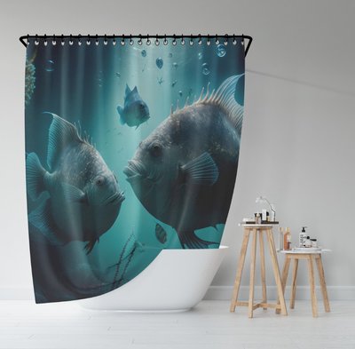 Штора для ванної з 3D принтом Риби на морському дні _04 2048871634 фото