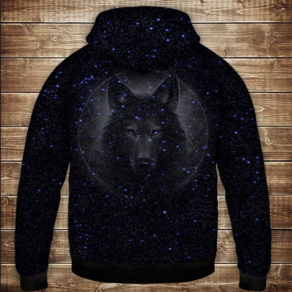 Bluza z kapturem z motywem kangura z nadrukiem 3D Space Wolf