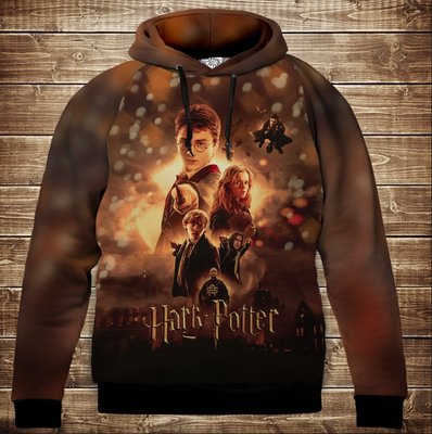 Hoodie with 3D print Harry Potter Fire and Battle Children's and adult sizes.