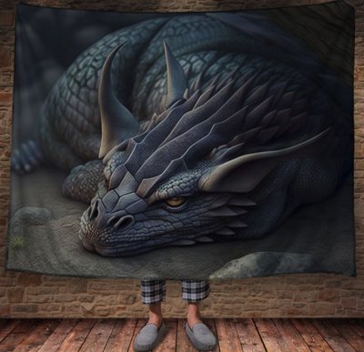 Плед з 3D принтом Реальні великі дракони. Сон кам'яного дракона 2048860017 фото