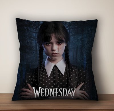 Подушка з 3D принтом на тему: Вензді Аддамс Венздей Аддамс (Wednesday Addams) 1786217277 фото