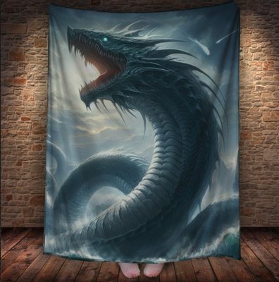 Плед з 3D принтом Реальні великі дракони. Морський дракон горгона 2048860071 фото