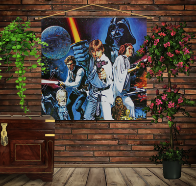 Мобільна картина-постер (гобелен)на тканині з 3D з принтом Зоряні війни Ретро 1280757166 фото