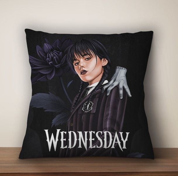 Подушка з 3D принтом на тему: Вензді Аддамс Венздей Аддамс (Wednesday Addams) 1786231845 фото