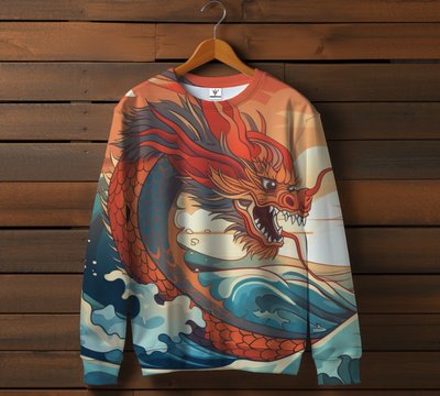 Світшот з 3D принтом Кольоровий морський дракон. Всі розміри 2048840312 фото