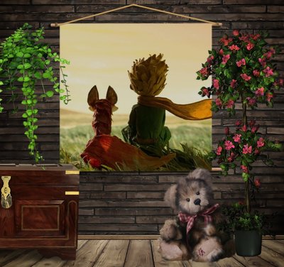 Мобільна картина-постер (гобелен)на тканині з 3D з принтом Маленький принц 1282123986 фото