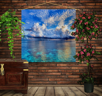 Мобільна картина-постер (гобелен)на тканині з 3D з принтом Пейзаж 1284474410 фото