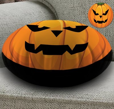 Кругла подушка-пуфік з 3D принтом Halloween fase 1271685610 фото