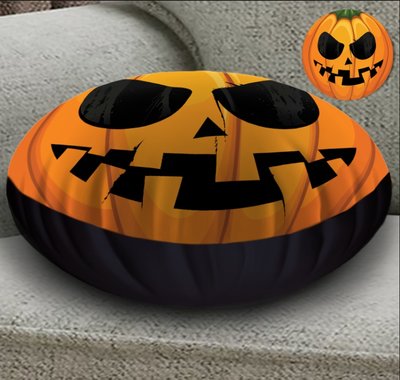 Кругла подушка-пуфік з 3D принтом Halloween fase 4 1271691736 фото