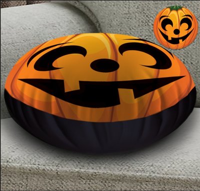 Кругла подушка-пуфік з 3D принтом Halloween fase 5 1271722948 фото