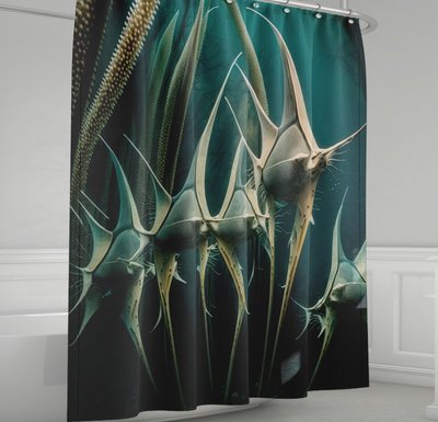 Штора для ванної з 3D принтом загадкові морськи риби _01 2048871649 фото