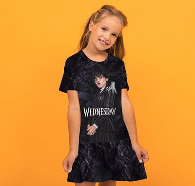 Плаття з воланом Венсдей Аддамс Wednesday Addams Дитячі і дорослі розміри. 1753008561 фото