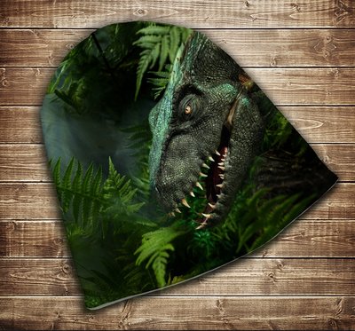 Шапка з 3D принтом-Динозавр в джунглях Всі розміри, всі сезони. 1286618853 фото