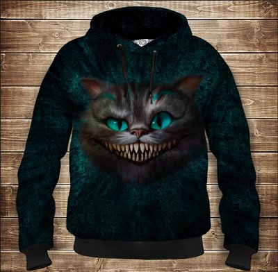 Толстовка унісекс з 3D принтом на тему: Чеширський кіт посмішка 2200976216 фото