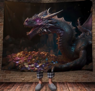 Плед з 3D принтом Реальні великі дракони. Скарбниця дракона 2048859990 фото