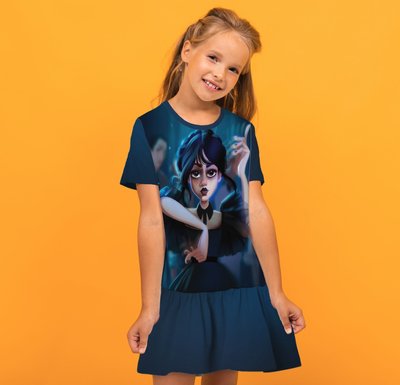 Плаття з воланом Венсдей Аддамс Wednesday Addams Дитячі і дорослі розміри. 1753016236 фото