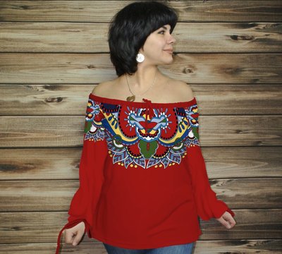 Туніка (блуза) Carmen Етнічні орнаменти 1802111736 фото