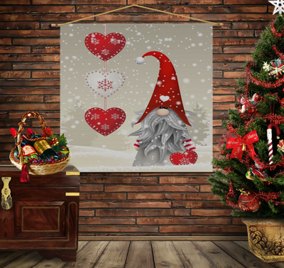 Мобільна картина-постер (гобелен)на тканині з 3D з принтом Різдвяний Гном 1284492207 фото