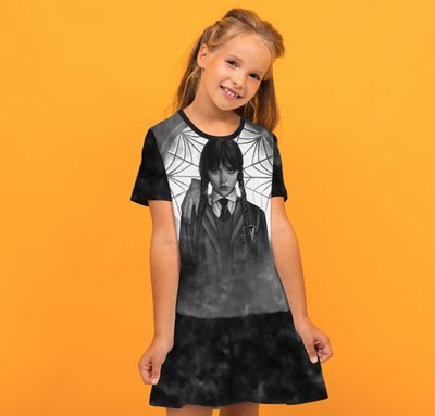 Плаття з воланом Венсдей Аддамс Wednesday Addams Дитячі і дорослі розміри. 1753017388 фото