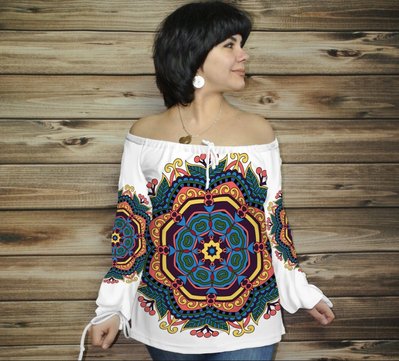 Туніка (блуза) Carmen Етнічні орнаменти 1802112054 фото