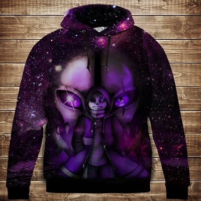Sans Undertale Space 3D printed Hoodie. Children's and adult sizes.